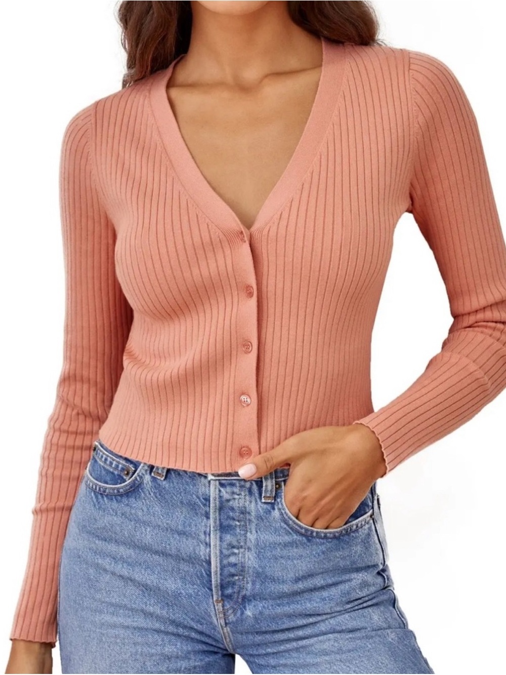 Reformation Gilda Rib Cardigan Size small